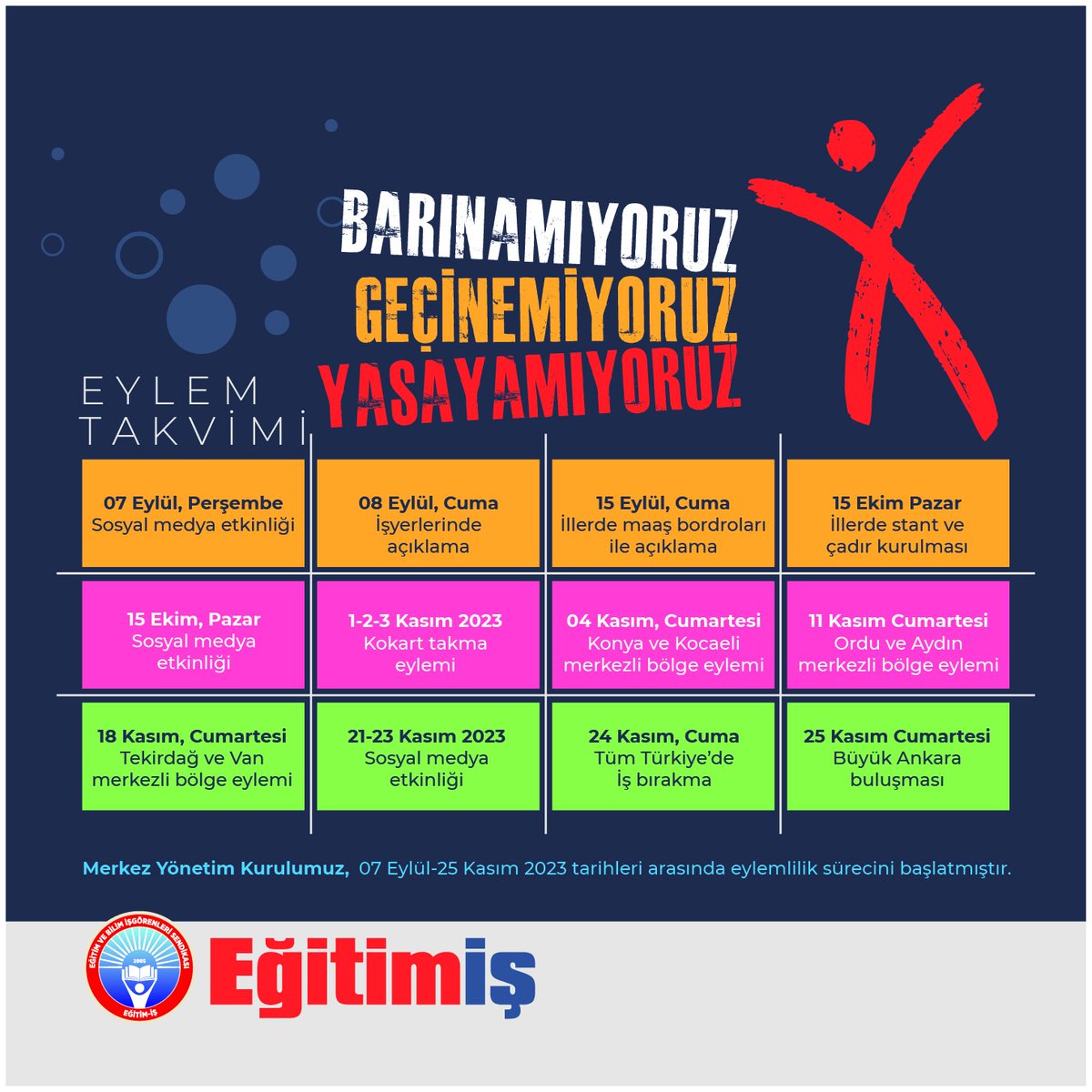 'Barınamıyoruz, Geçinemiyoruz, Yaşayamıyoruz' başlığı ile 7 Eylül- 25 Kasım tarihleri arasındaki eylemlilik sürecimizi başlatıyoruz. #BarınamıyoruzGeçinemiyoruzYaşayamıyoruz