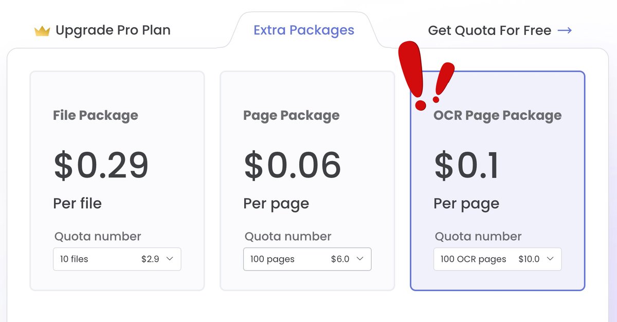 chatdoc_ai's tweet image. Today&apos;s update✨
OCR Page Package for your more scanned pages! 🎉

Now you have option to purchase additional OCR package at just $0.1/page catering to your higher requirements for the scanned pages beyond your pro plan.

Try it now 👉chatdoc.com
#chatdoc #chatpdf…