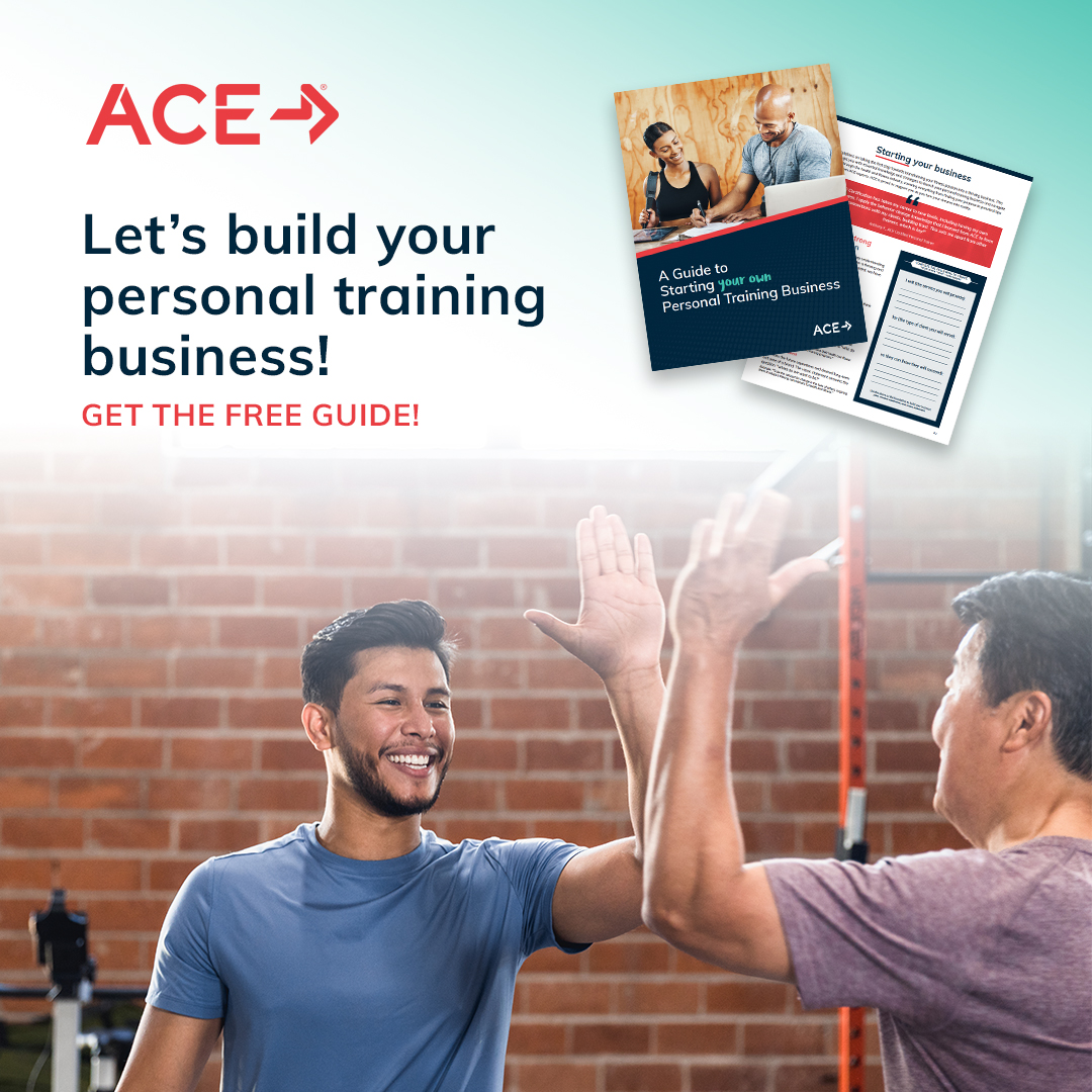 acefitness's tweet photo. Get the 5 steps to fitness business success in our free guide!
Download our "Guide to Starting Your Own Personal Training Business" by clicking here: https://t.co/wFi08fQvAh
#acefitness #acecertified https://t.co/2uBeWtvPl2
