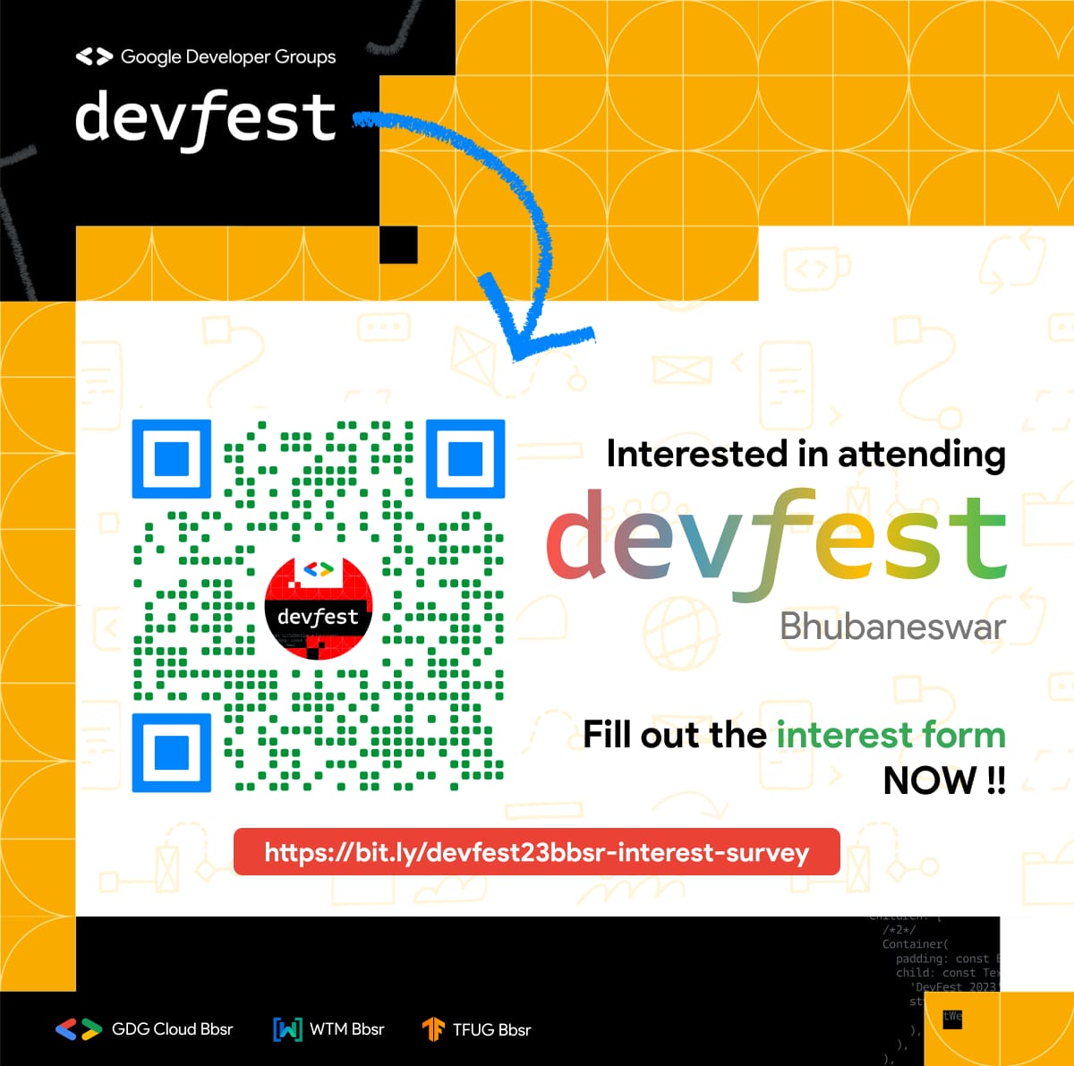 🚀 Brace for an exhilarating journey! Dev Fest 2023 has arrived, delivering an unparalleled experience for professionals and tech aficionados. Amplify your expertise – complete the interest form now! 💼🌟

bit.ly/information-br…

#DevFest2023 #DevFest #gdg