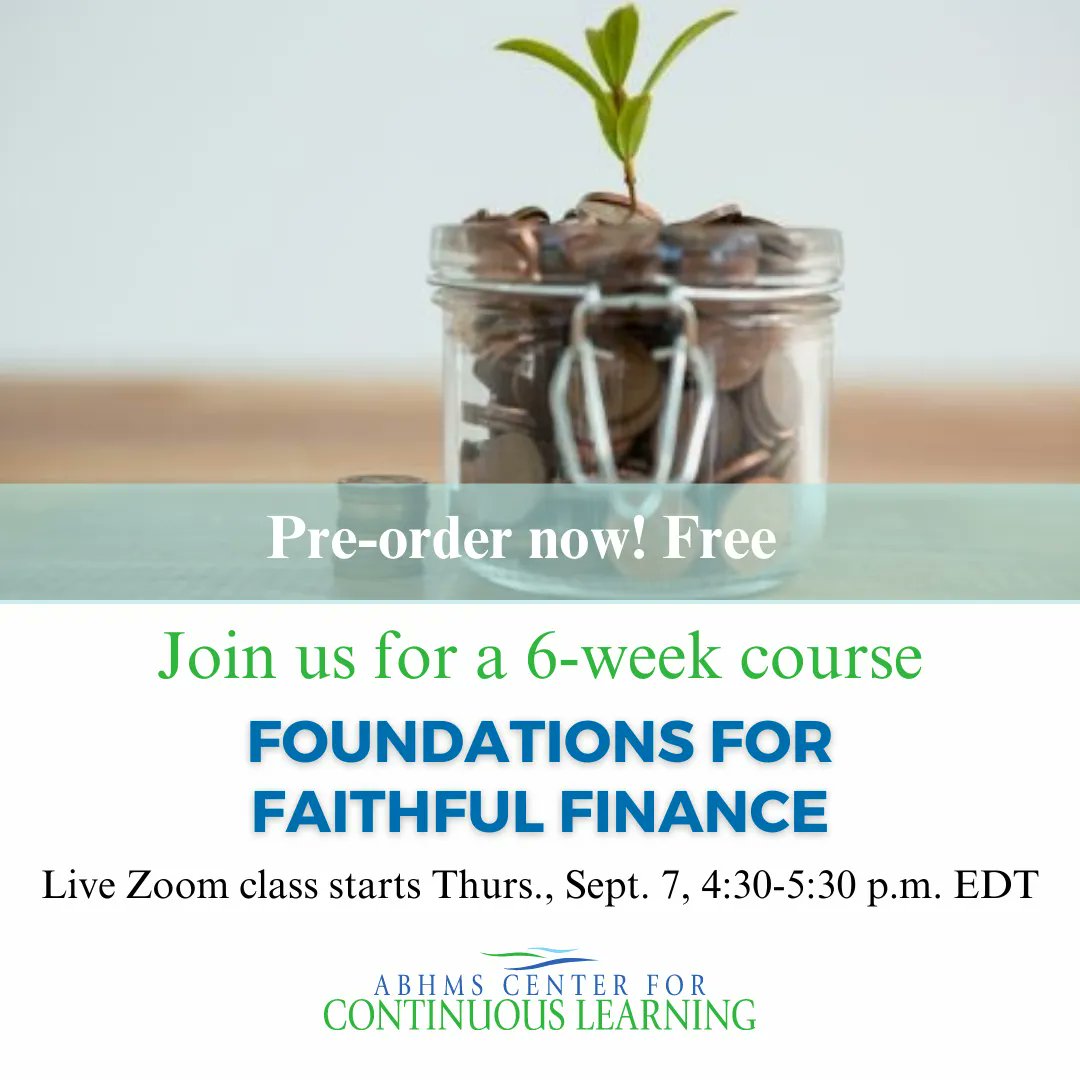 Join us for a 6-week course Live on Zoom starting today, Thurs., Sept. 7, 4:30-5:30 p.m. EDT. Discover your money personality, improve financial decision-making, and prepare to be generous with Judson Press author and financial advisor Shayna Lear Harvey. buff.ly/3qIIrLv