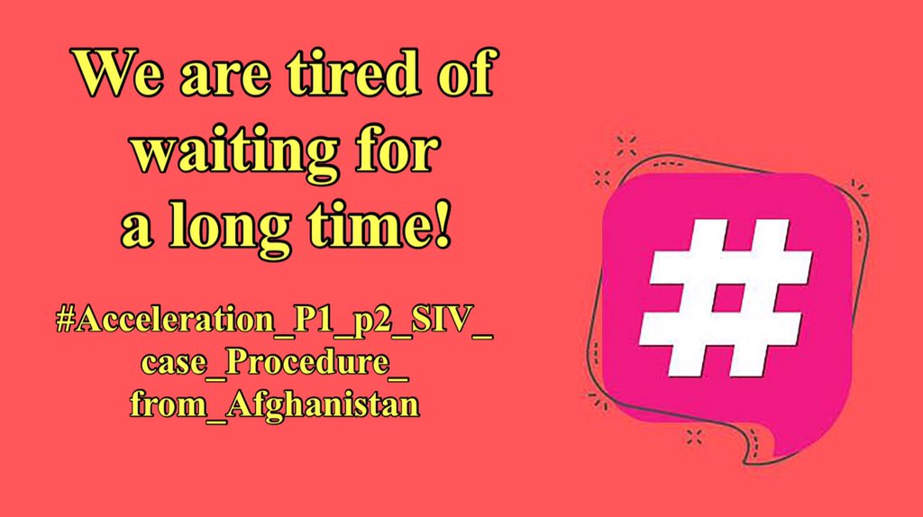 All case owners participate in this hashtag. For more than two years, the case holders living in Afghanistan have been in limbo.
…….
#Acceleration_P1_p2_SIV_case_Procedure_from_Afghanistan