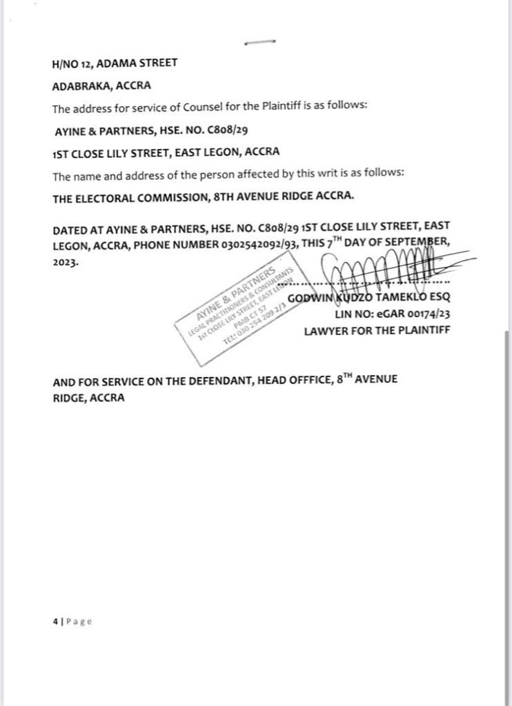 BREAKING NEWS:

The NDC, CPP, APC, LPG &amp; GCPP have today filed a suit against the Electoral Commission of Ghana in the Supreme Court over the latter’s unlawful and unreasonable decision to restrict centers for the upcoming Limited Voter Registration exercise to their District…