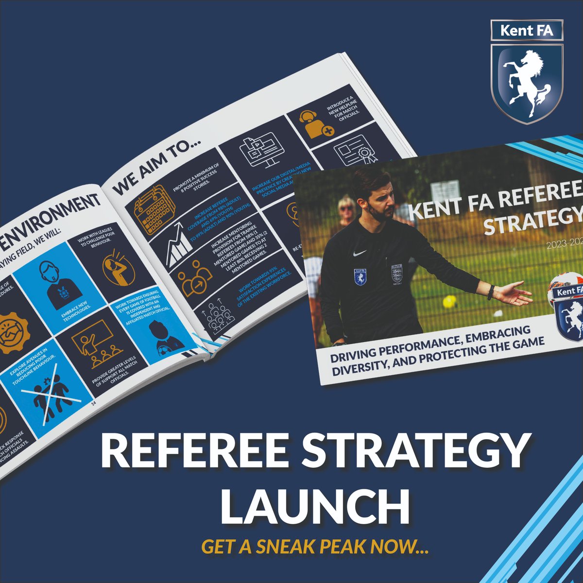 KentFA's tweet photo. A NEW ERA FOR REFEREEING IN KENT⚽️ | We are proud to unveil an innovative referee strategy redefining how the Kent FA supports refereeing within our county. 

Find out more👇
https://t.co/qSgldPSJdr https://t.co/Dtel4X0sy0