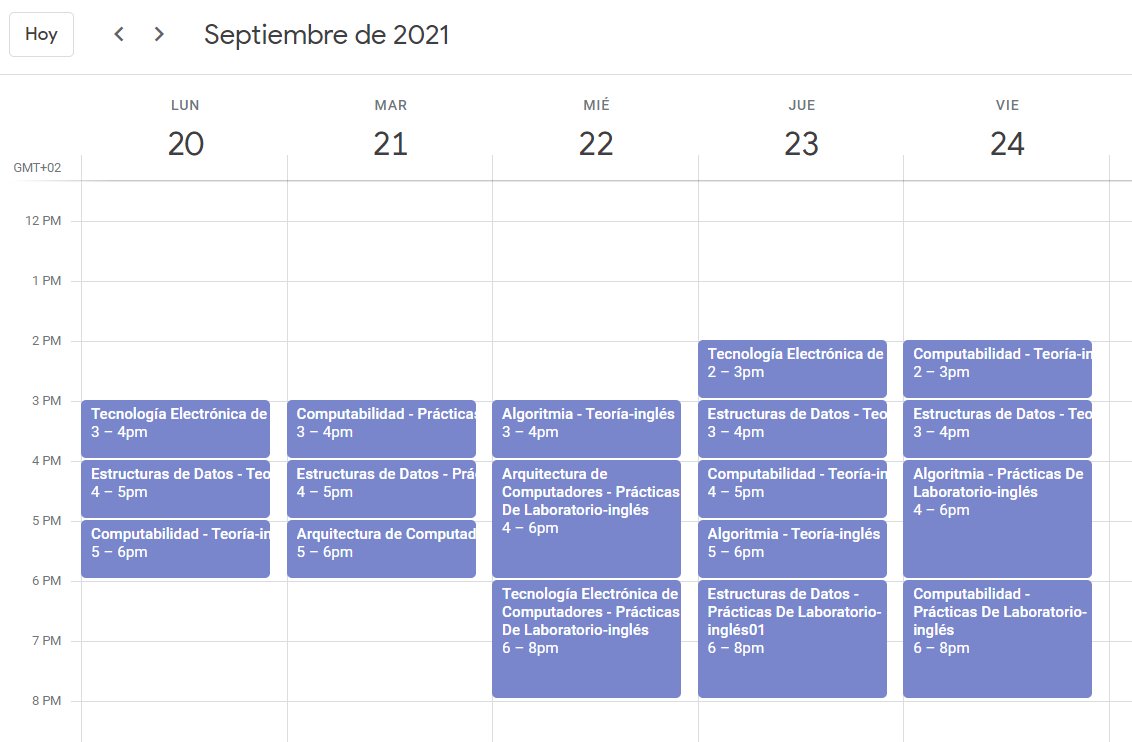 Bimo99B9's tweet photo. Ahora que están saliendo los horarios de @epigijon, recuerdo que podéis descargar el calendario del SIES e importarlo en Google Calendar o Outlook con autoUniCalendar: https://t.co/cH8PyV3FCP https://t.co/2gHRHFIlS3