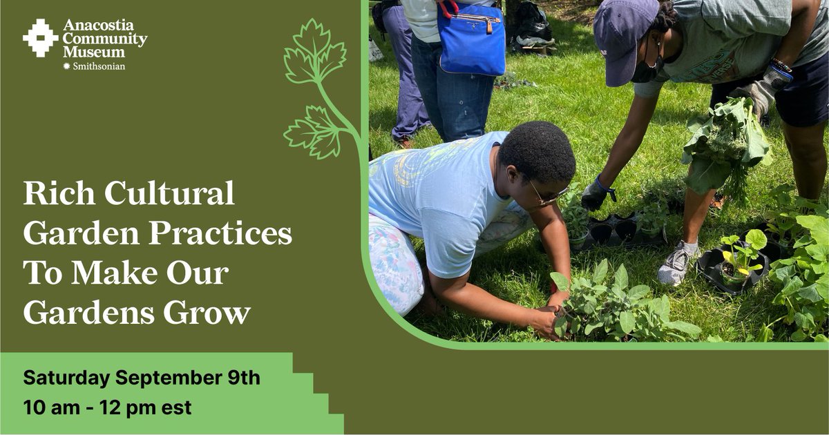 Growing Community is coming up this weekend 🌿🍃🌱 Explore gardening in the Mid-Atlantic while looking to neighbors to learn different practices. Check your seeds’ progress, add nutrients to help seedlings grow & continue to harvest summer veggies. s.si.edu/3EsnMOGa