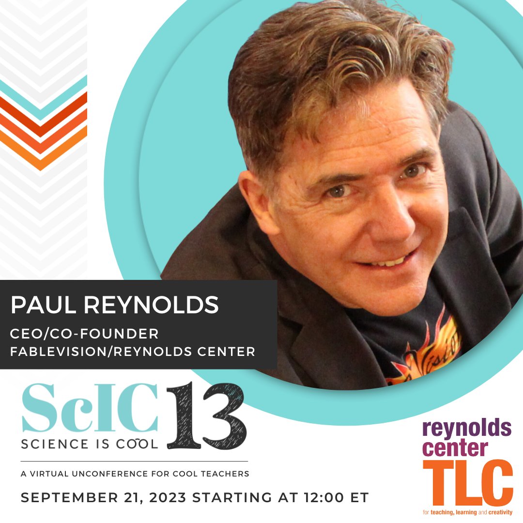 ThePocketLab's tweet image. We are excited to host Paul Reynolds from @FableLearn &amp;amp; @ReynoldsTLC at #ScIC13!  Learn how you can bring engineering into your classroom! They will be joined by a VERY special guest you won't want to miss. Sign up today. hubs.ly/Q020WVzg0 @PeterHReynolds @DotClubConnect