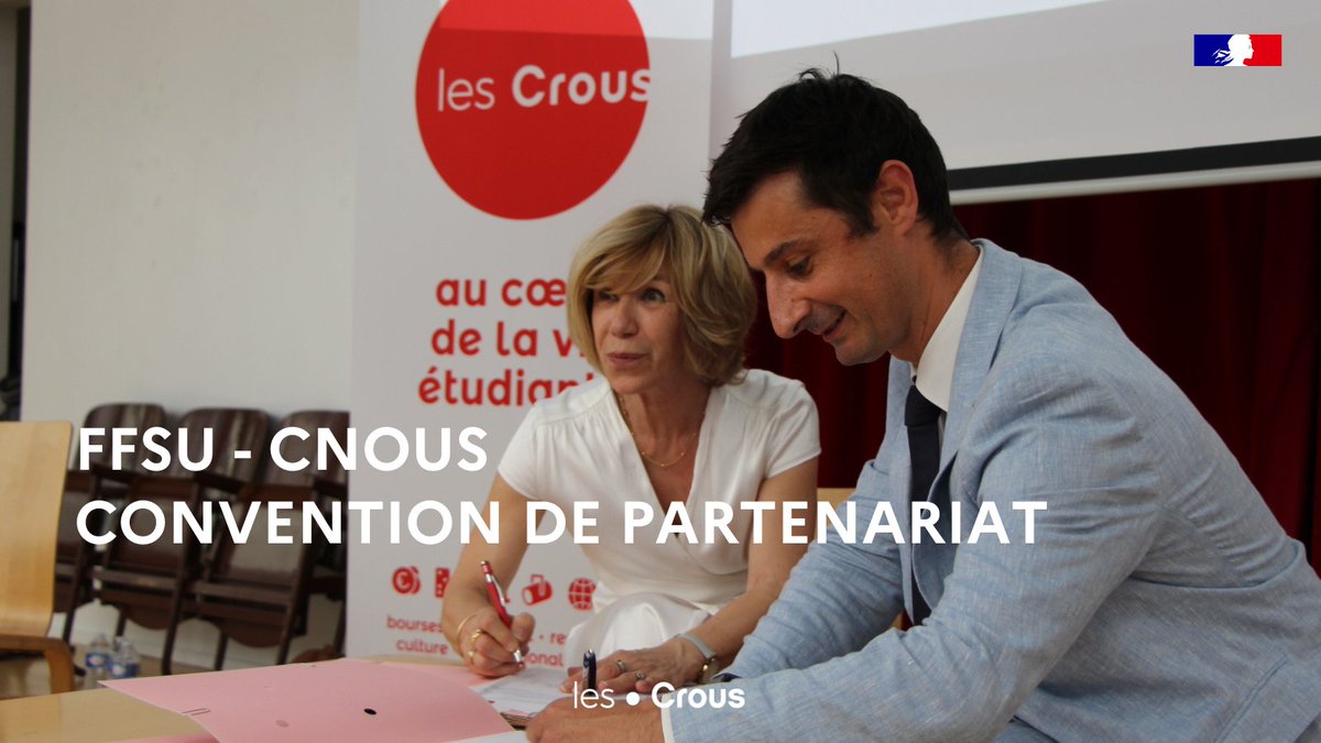 Cet après-midi, le @cnous_lescrous a renouvelé son partenariat avec la @ffsportu ! 🏃‍♀️🏃‍♂️
Depuis plusieurs années, nous sommes ravis de travailler conjointement pour le bien-être et la socialisation des étudiants mais également contre leur sédentarisation.