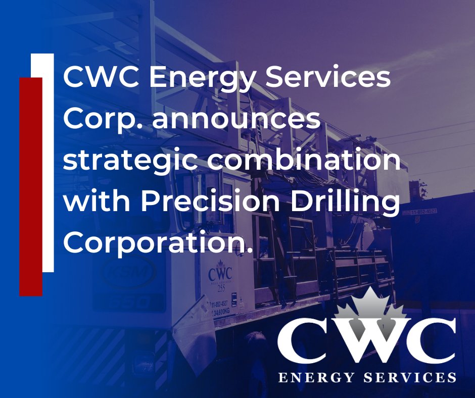 CwcEnergy's tweet photo. CWC Energy Services Corp. is pleased to announce that it has entered into a definitive agreement to combine with Precision Drilling Corporation in a cash and share transaction.

Read more here: https://t.co/yUha5qhnjO

#drilling #wellservices #energy #oilandgas #energyservices https://t.co/OS74ZzsO86