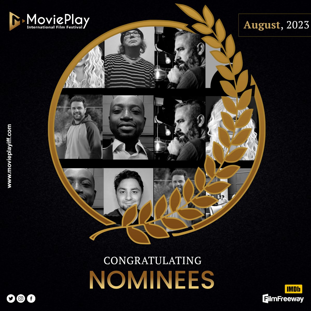 MoviePlayIFF's tweet photo. Congratulations to the Nominees of August, 2023.

Your movie is your art piece. 
Showcase it with ultimate confidence!

#movieplay #nominees #selected #filmfestival https://t.co/HCToOhROtq