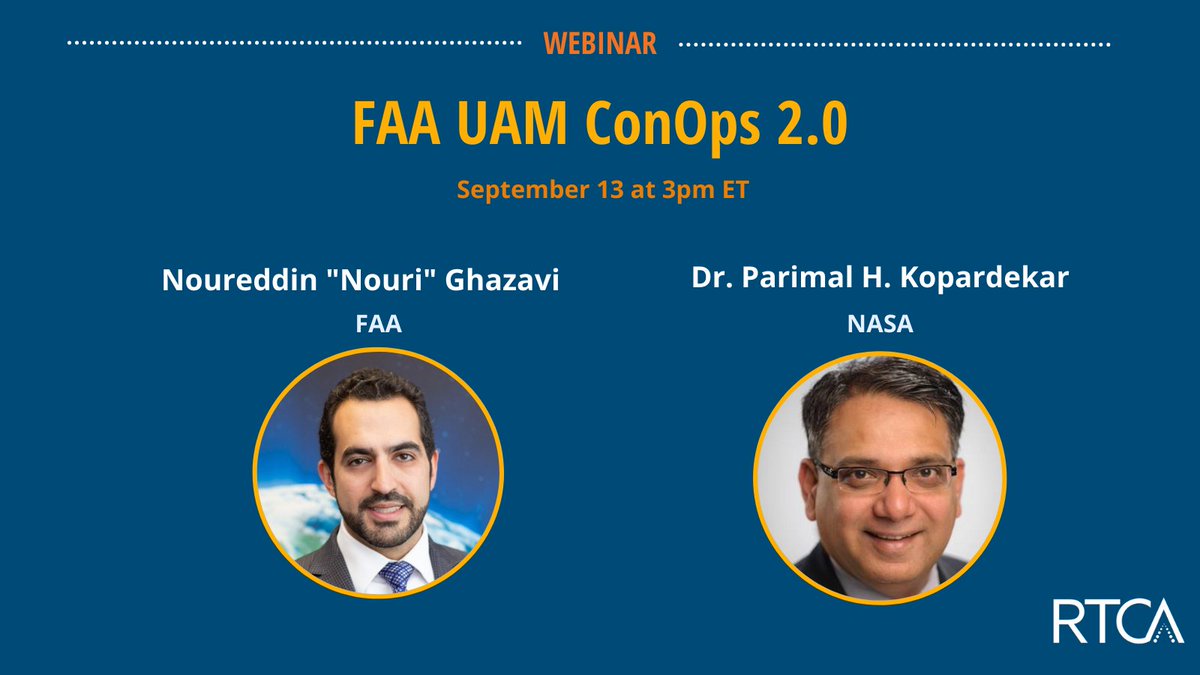 Join RTCA, FAA and NASA next week for a discussion on FAA’s new ConOps bit.ly/3qDynDg
#FAA #NASA #ConOps #UAM