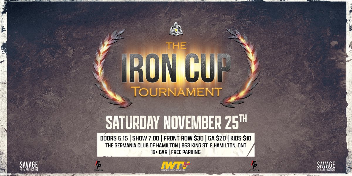 🌐#EVENTANNOUNCEMENT🌐

Saturday Nov 25th PWO’s BIGGEST Event of the year returns to The #GermaniaClubofHamilton!

The 5th Annual #IronCupTournament RETURNS to Hamilton!

Tickets On Sale Soon
Stay Tuned For More Info
eventbrite.ca/e/5th-annual-i…