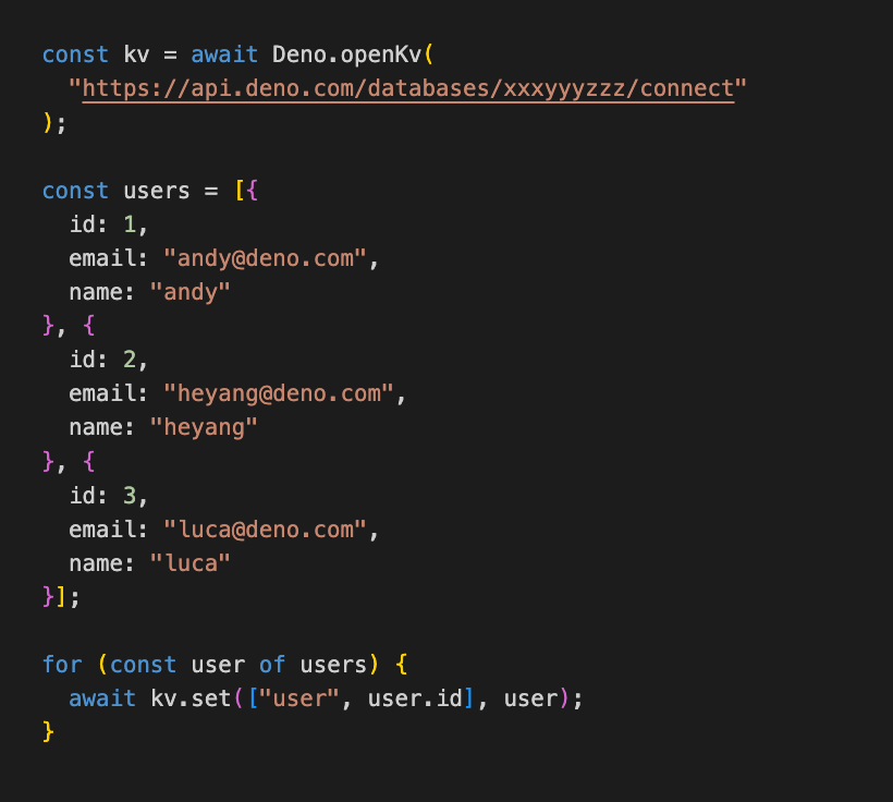 deno_land's tweet photo. import data from a local script to your global Deno KV https://t.co/lopYs2b2S8