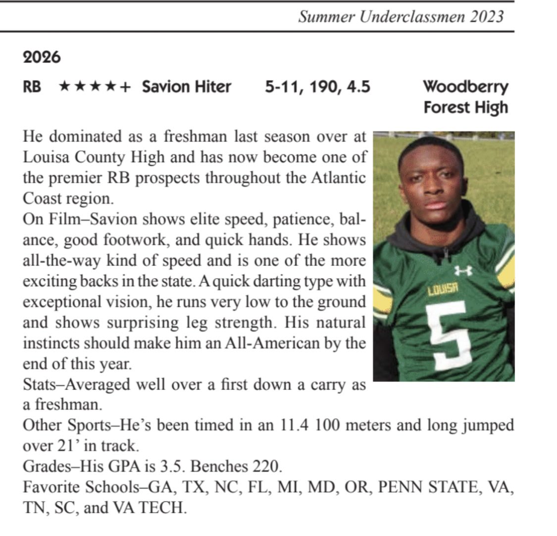 Honored to be featured in the legendary @LemmingReport Underclassmen Magazine as a 4️⃣⭐️➕ 🙏🏾 @CoachMatteo_WFS @WFS_Athletics @CoachMcCannERT @Spotlight39_Pod