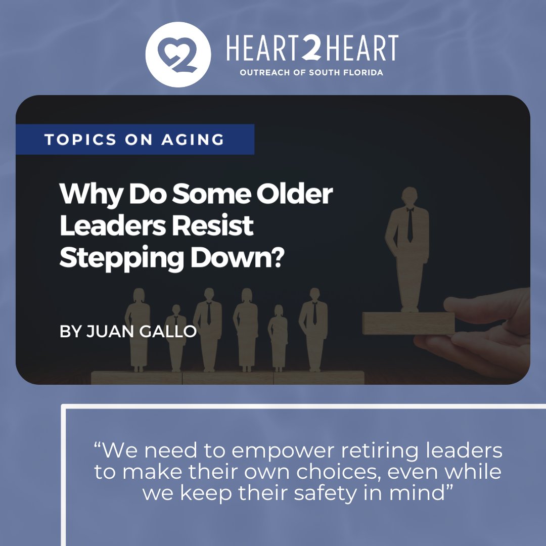 Heart2HeartOut2's tweet photo. 📚 Check out Heart2Heart's latest blog post: "Why do Some Older Leaders Resist Stepping Down?" 👴👵https://t.co/jzACq6JsBb #Heart2HeartBlog #TopicsOnAging https://t.co/eDKAn7JAgU