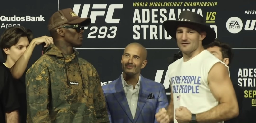 Joshjoshmma's tweet photo. @stylebender Strickland when he realized the press conference is done and he's gonna have to fight alone. https://t.co/ErKxFEVdHL
