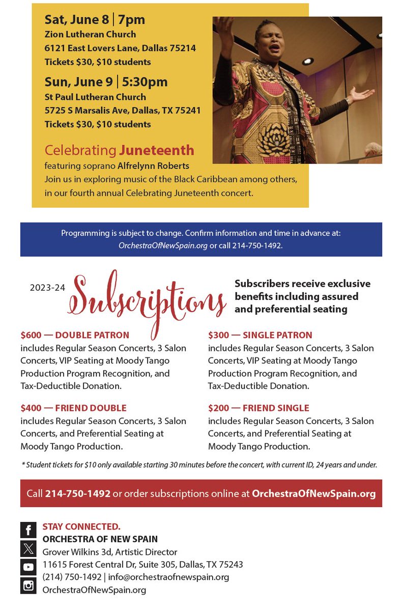 Check out the exciting and varied programs we have planned this 23-24 season! Don't miss out, subscriptions are available now on our website: orchestraofnewspain.org/copy-of-23-24-…
