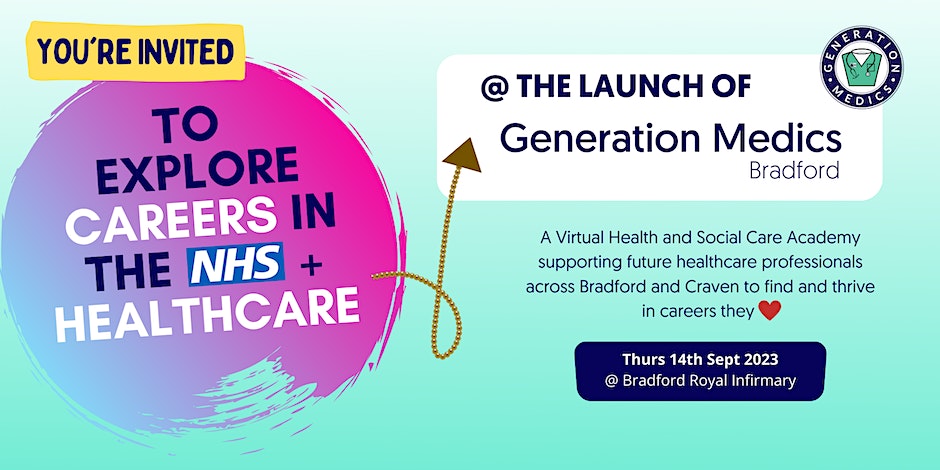 GenMedX's tweet photo. Interested in a #health #socialcare or #NHS job?

It's not just #doctors and #nurses! There are #clinical AND #nonclinical roles ready and waiting for you.

Come to the launch event @BTHFT on Thurs 14th Sept to hear more about our exciting new project in #Bradford #WestYorks #Job https://t.co/6uVNIPxDFL