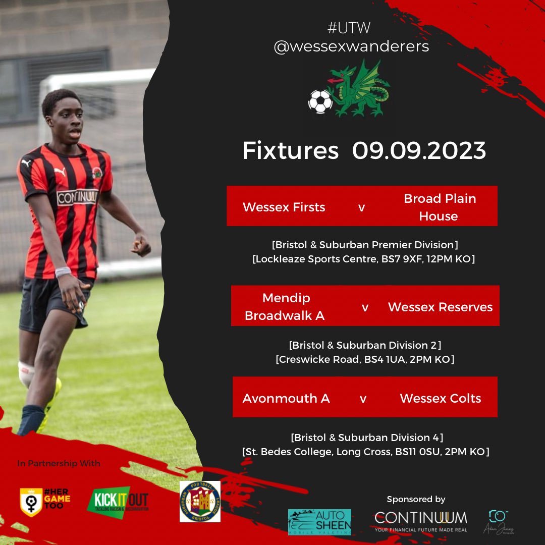 wessexwanderers's tweet photo. All 3 teams in action this week. Details below.
Keep your eyes peeled Saturday for a little surprise in partnership with our new kit supplier @TheKitGuy21
#utw #continuum #9points https://t.co/r3u8XigiHn