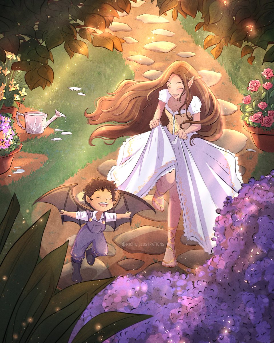 Elain and Nyx in the garden 🪻

» Comm by <a href="/lazydaisyreads/">Sara</a> 
» Elain Appreciation Week by <a href="/ElainWeek/">Elain Archeron Week</a>
» Characters <a href="/SJMaas/">Sarah J. Maas</a> 📖🌹

#elainarcheronweek #elainarcheronweek2023 #elain  #nyx #bookishart #fanart #acotar #sarahjmaas #acotarfanart #characterdesign #digitaldrawing #digitalart