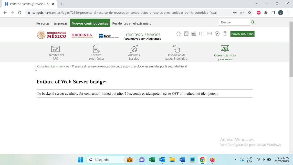 Israel_Maruri's tweet photo. @SATMX Hay fallas en el su portal de buzón tributario, no permite el acceso, solucionenlo porfavor. https://t.co/5WAUHABqRi