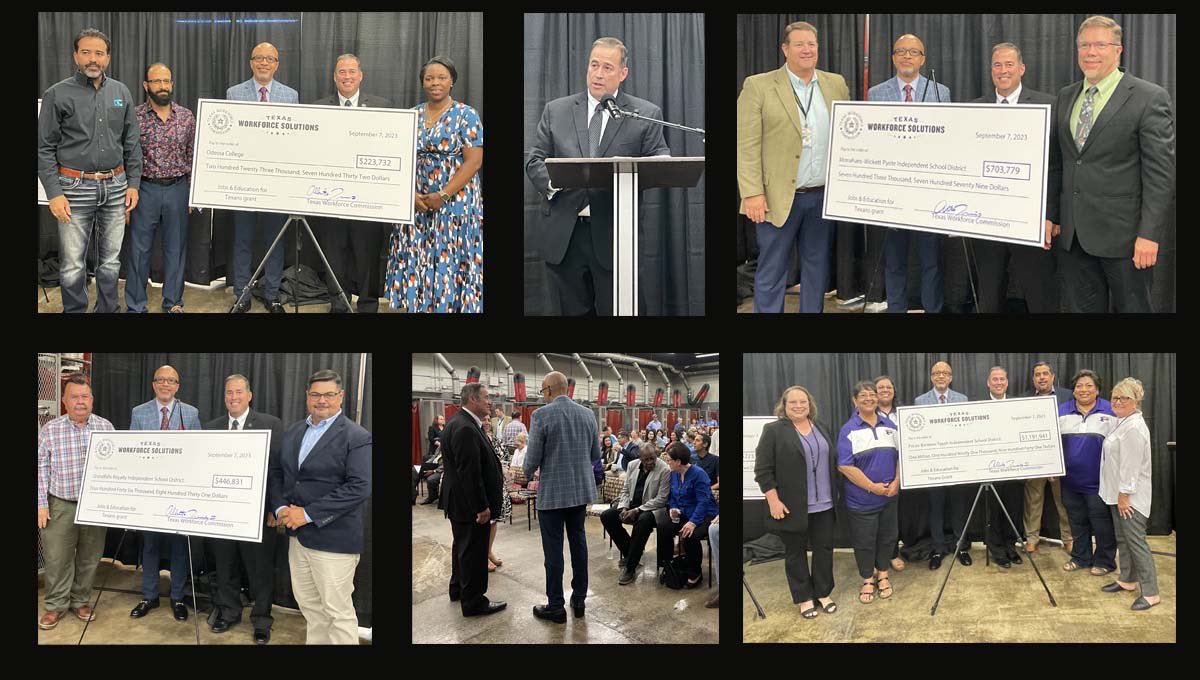 TrevinoTWCLabor's tweet photo. #OCAllIn is helping to train and prepare about 533 high school students for careers in carpentry, electrical engineering, automotive services and welding. I am here at Odessa College today to help celebrate six grants, totaling over $2M. #Texasworkforce #TreviñoAcrossTX https://t.co/eS4vmE0Qwo