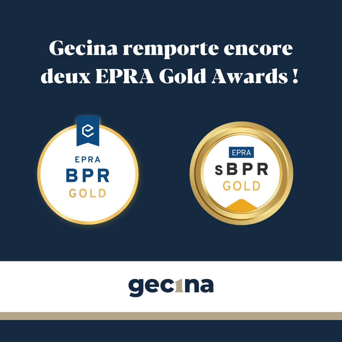 Nous remportons deux Gold Awards @EPRA_realestate 2023 ! Ces distinctions soulignent l'exigence et la qualité de notre reporting financier et extra-financier. #Transparence #ESG
