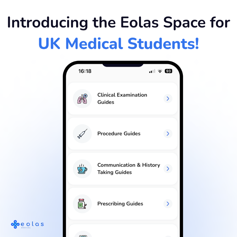 EolasMedical's tweet photo. 🩺 Calling all #MedStudents! 

Launching the ultimate study companion - Medical Students UK Eolas Space.

📚 Access OSCE &amp; revision materials.
🚀 Navigate your medical career with advice.
💬 Connect with peers for insights &amp; discussion.
💸 Wellbeing resources, and financial help.