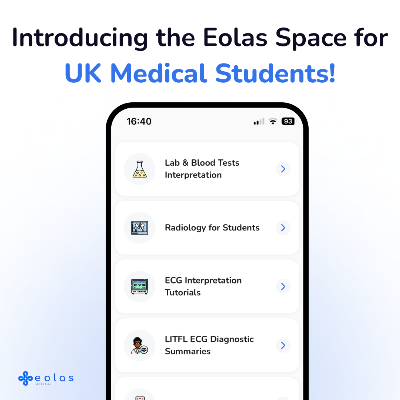 EolasMedical's tweet photo. 🩺 Calling all #MedStudents! 

Launching the ultimate study companion - Medical Students UK Eolas Space.

📚 Access OSCE &amp; revision materials.
🚀 Navigate your medical career with advice.
💬 Connect with peers for insights &amp; discussion.
💸 Wellbeing resources, and financial help.