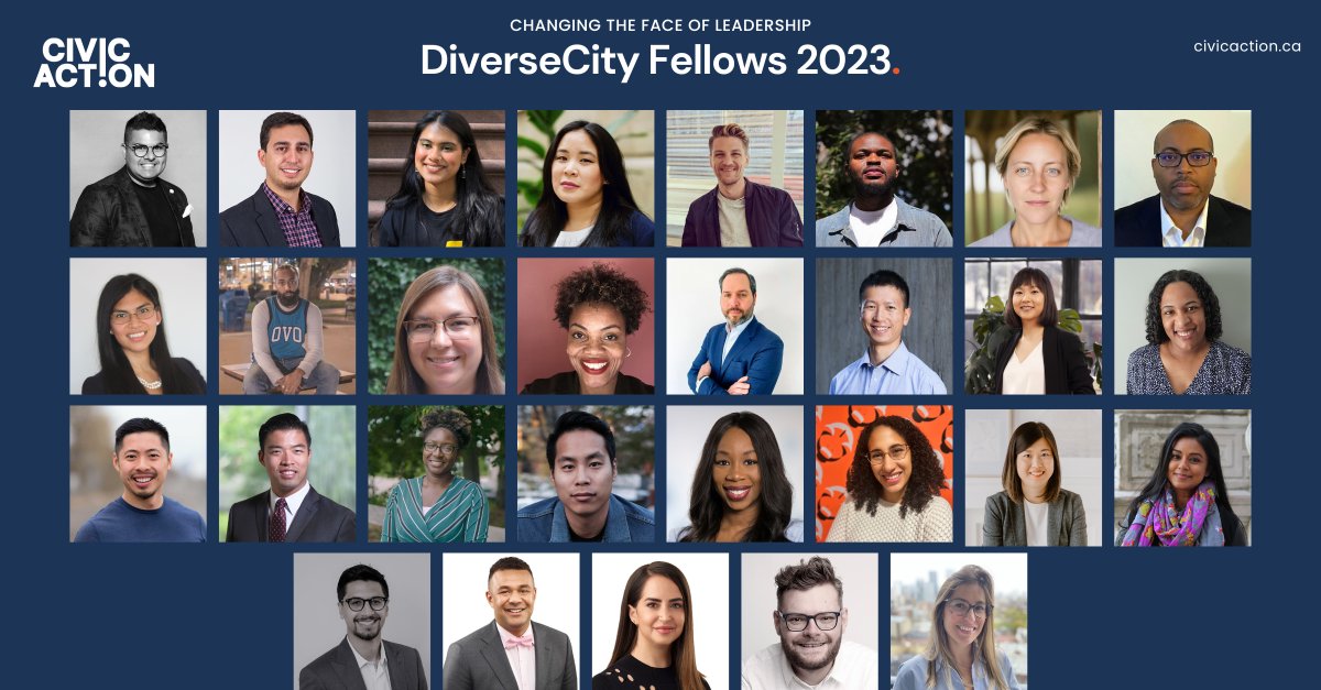 CivicActionCA's tweet photo. Calling all changemakers! We're thrilled to launch the 13th cohort of our award-winning DiverseCity Fellows program. 29 diverse, dynamic leaders committed to driving positive #change in the #GTHA. #ChangemakersNeeded 🌟🚀

Discover their inspiring stories: https://t.co/skuzqBph4l https://t.co/dY0Yc3DVEy