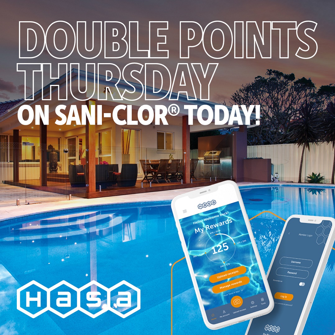 hasapoolinc's tweet image. Pool Pro: Today’s the day to load up on HASA Sani-Clor® and earn Double Points. It’s our way of saying “Thank You” for supporting HASA as we all close out a very hot pool season by giving you 2x points on purchases of Sani-Clor® today only. 

#poolpro #prorewards #hasapool