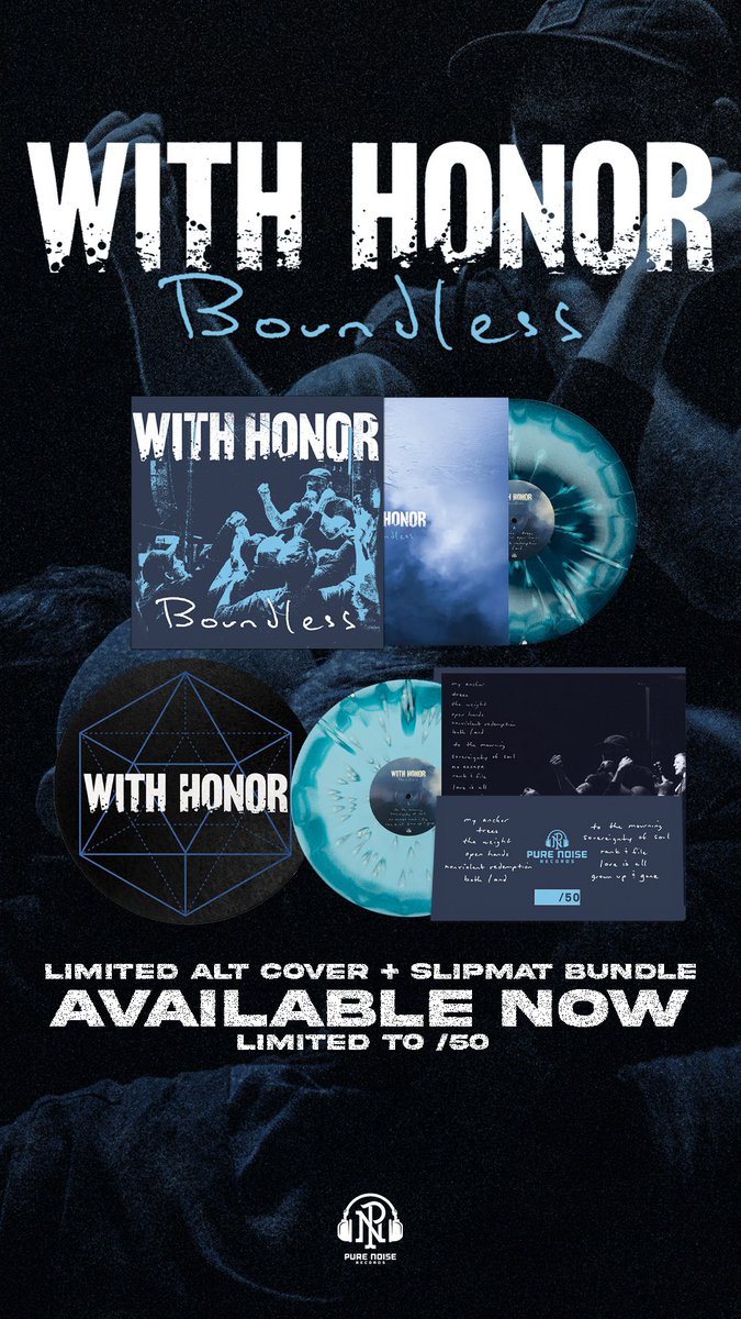 Pure Noise Records (@purenoiserecs) on Twitter photo Boundless, the new record from <a href="/WithHonorct/">With Honor</a> releases tomorrow and we have 50 limited edition release day vinyl, slipmat, and alt cover bundles available. Grab one now purenoise.merchnow.com/collections/wi… Boundless, the new record from <a href="/WithHonorct/">With Honor</a> releases tomorrow and we have 50 limited edition release day vinyl, slipmat, and alt cover bundles available. Grab one now purenoise.merchnow.com/collections/wi…