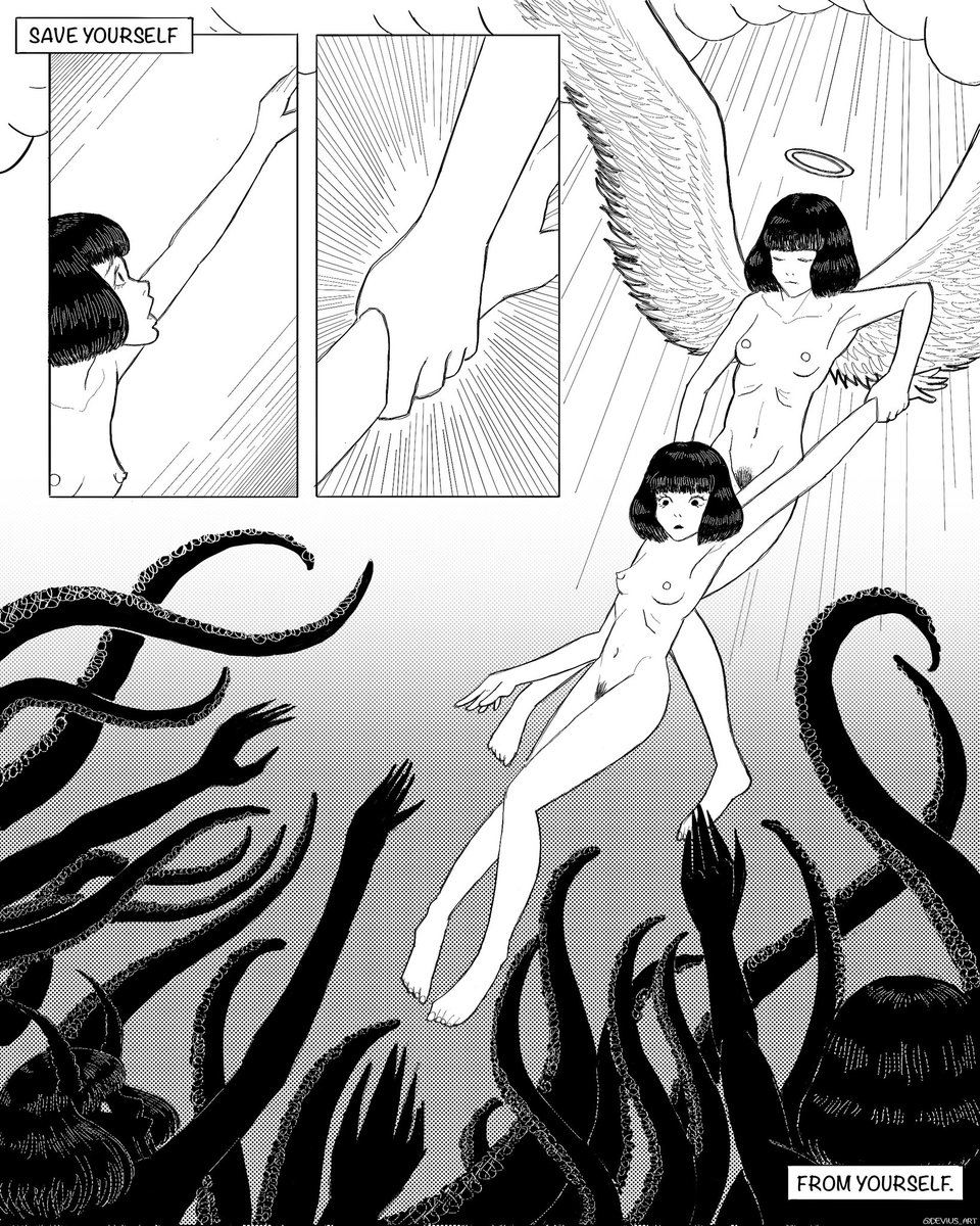Devius_Art's tweet photo. This time I wanted to do a full comic book page. I hope you like it! If you do, I'll be posting more stuff like this~
#procreate #digitalart #comicart #comicpanel #mangaart #mangapanel #saveyourself #mangagirl #manga #comicpage #comicbook #comicbookart #blackandwhite https://t.co/3JIFIMyMD5