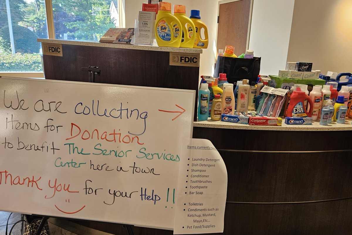 While at the Chamber's Women's Networking today at Community Bank in Delmar, noticed they are collecting for the Senior Services Center here. If you can help with a donation, drop it off at the bank, 197 Delaware Ave.