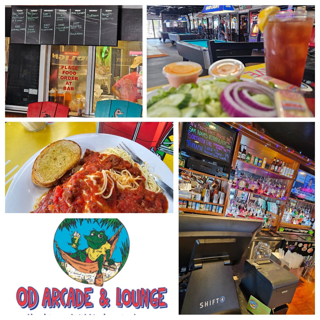 OD Arcade North Myrtle Beach SC, opened in the '80s! still going strong, same owners, location, great food, same great dancing, across from the ocean with the great view! powered by #Shift4 #NorthMyrtleBeach #nmb #horseshoe #od #greatfood #dailyspecial #ODArcade @Shift4