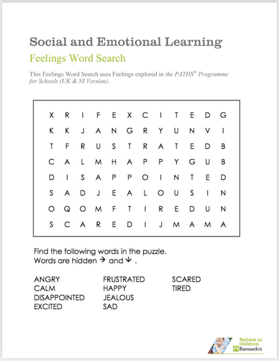 #ThrowbackThursday

We’re starting this week with not one, but TWO free resources 🤩

This activity could provide a basic intro to feelings, initiate a conversation around feelings, or be a good refresher for children already familiar with the PATHS® Prog.

#emotionalawareness