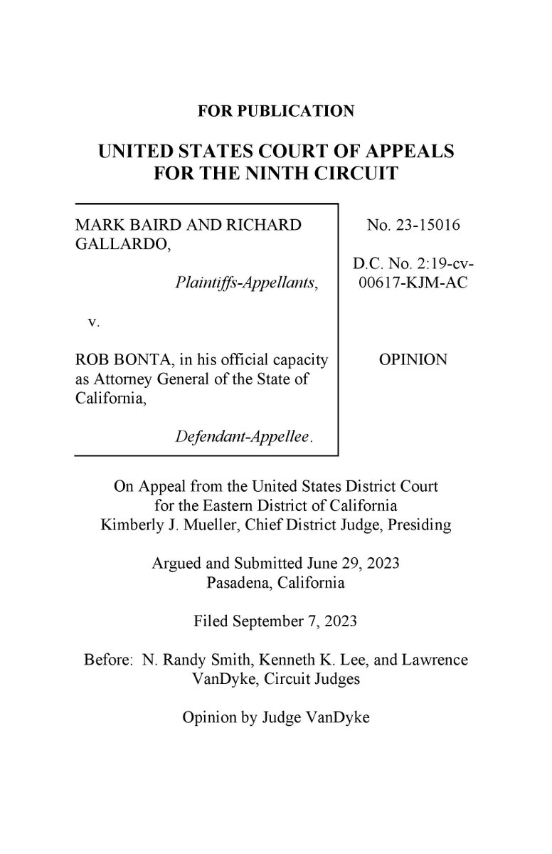 gunpolicy's tweet image. LEGAL ALERT: The Ninth Circuit has remanded a lawsuit challenging California's open carry ban, saying the district court used the wrong test when denying the motion for preliminary injunction and should "expeditiously" reconsider it using the correct one. cdn.ca9.uscourts.gov/datastore/opin…