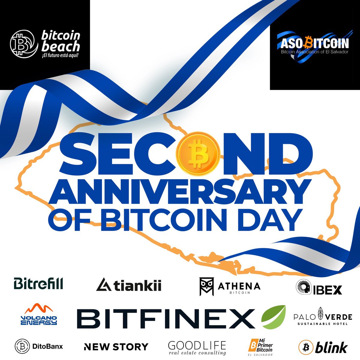 🇸🇻 Happy #BitcoinDay! 🧡

Today we celebrate two years since Bitcoin became legal tender in El Salvador 🤙

Let’s recap some great moments in El Salvador’s Bitcoin history leading up to, and since La Ley Bitcoin went into effect

We’ve posted a few. Add yours to the list!

👇🧵