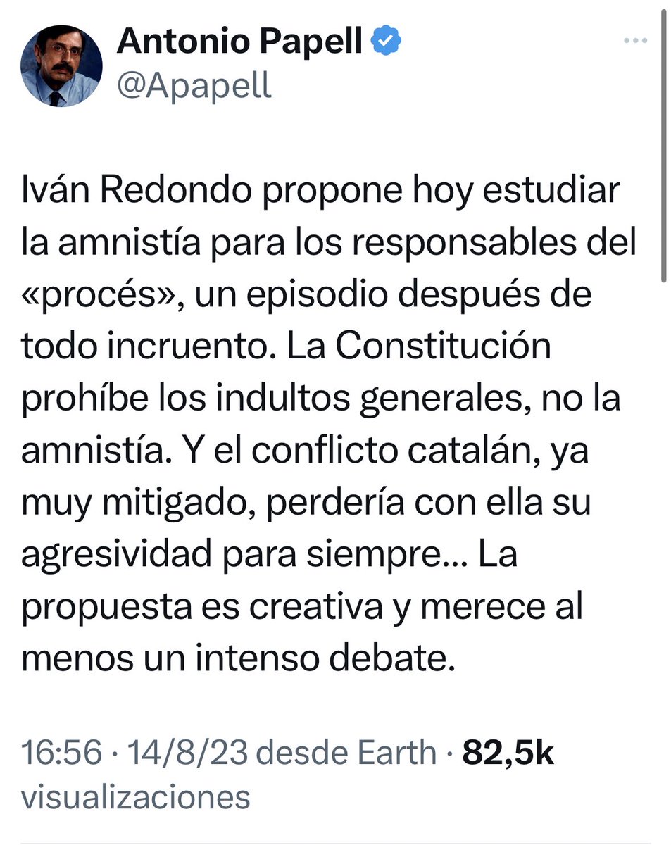 PedroOtamendi's tweet photo. Antonio Papell: La amnistía no cabe en Democracia. //  La amnistía es una propuesta creativa.

PSOEriodismo. https://t.co/p7xzJQp4Xs