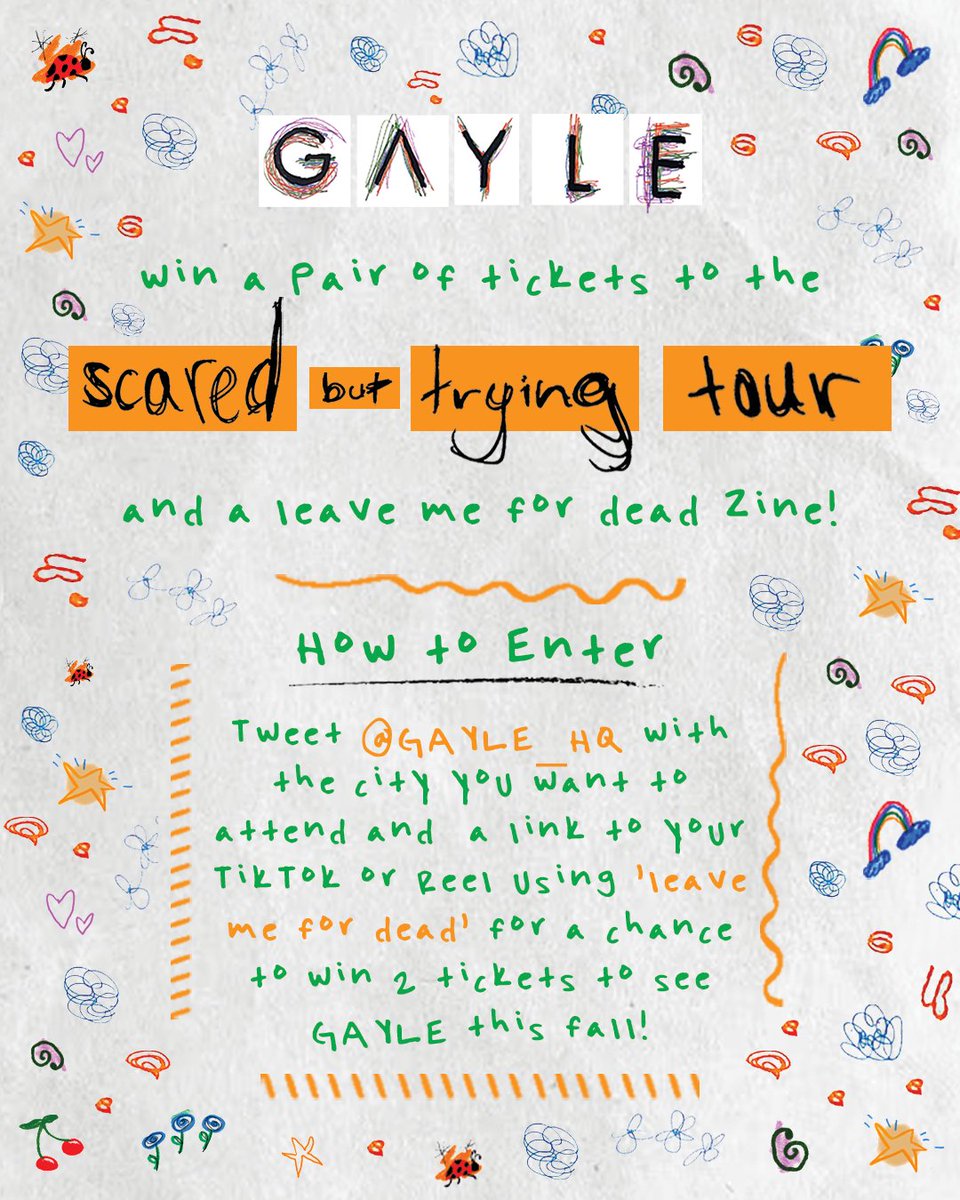 do you want to see GAYLE this fall on the scared but trying tour? here’s how you can enter to win 2 tickets to a show of your choice! entry instructions and rules attached <3

warnermusicgroup.app.box.com/s/7b7o50tgsmcc…