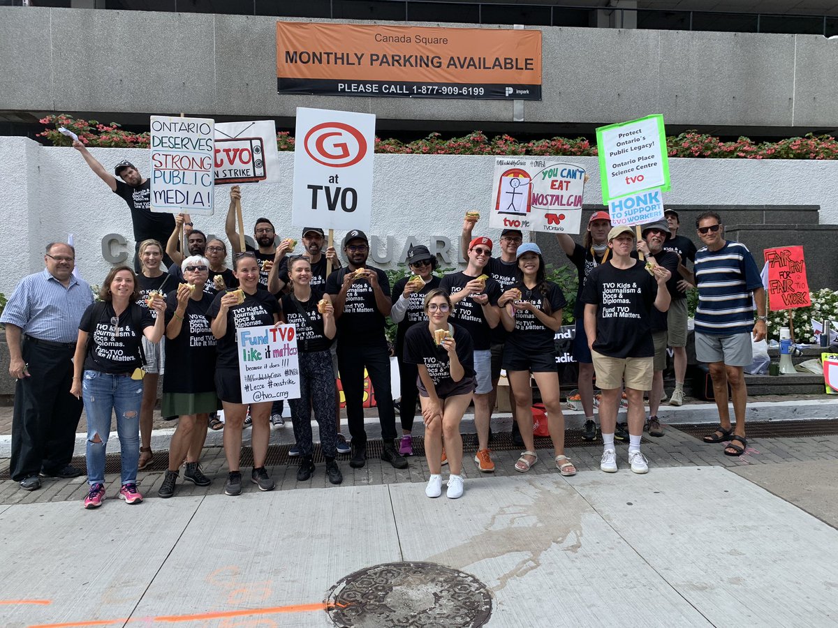 Thank you, CBC Temp Collective (@cmg_to) for keeping our picket line well nourished today! The sandwiches are delish. #fundtvolikeitmatters @TVO_CMG