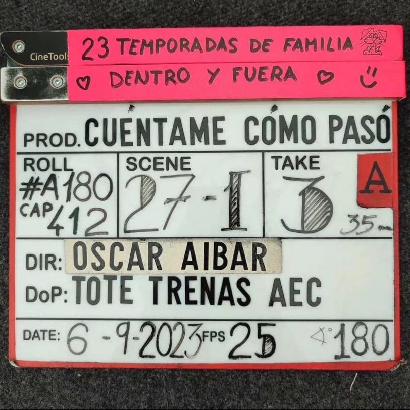 cuentametve's tweet photo. ¡Última claqueta de Cuéntame! Con esto se cierra nuestra historia, por ahora, aún queda por ver todo lo que hemos preparado esta temporada ❤️ https://t.co/JXcLEuUtEb