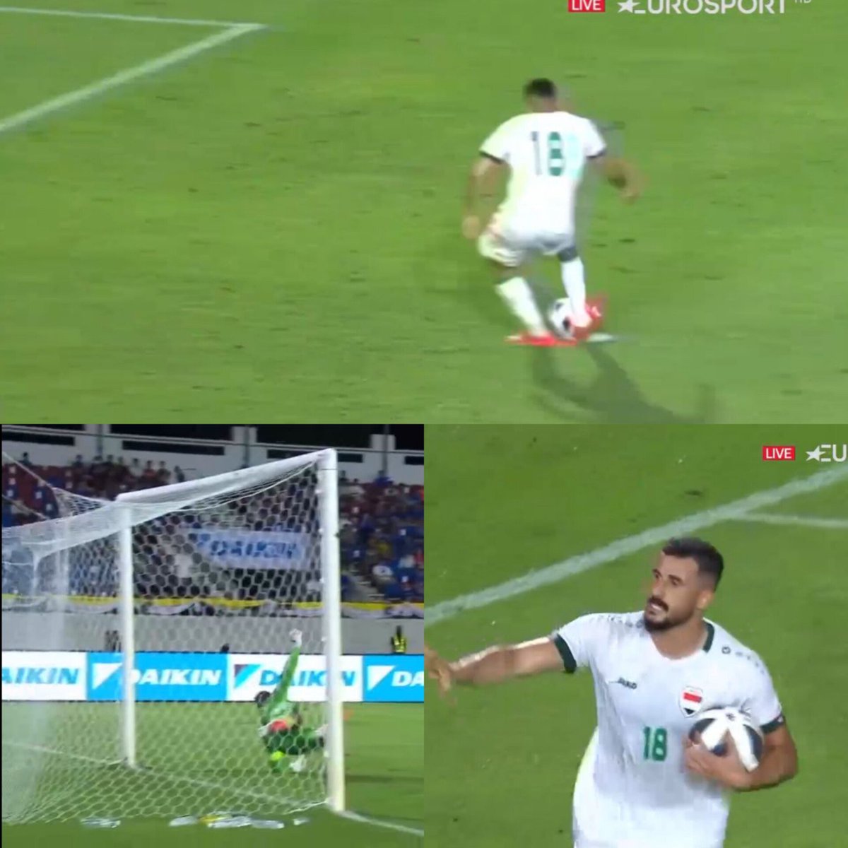 InsideSportIND's tweet photo. Another goal from the penalty spot for Iraq to make the score 2-2🔥⚽

📸:- Eurosport HD 

#KingsCup2023 #INDvIRQ #IndianFootball #Insidesport #football https://t.co/cKDH1g8qEy
