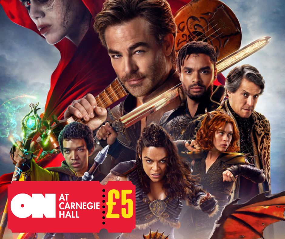 🎬 Films for Fiver 🎥 Dungeons & Dragons - Honor Among Thieves 🐉 📍Carnegie Hall ⏰ Fri 8 Sept, 7pm 🎟 only £5! Book online or you can buy tickets the door! ow.ly/UUG450PIKxU This film will be subtitled.