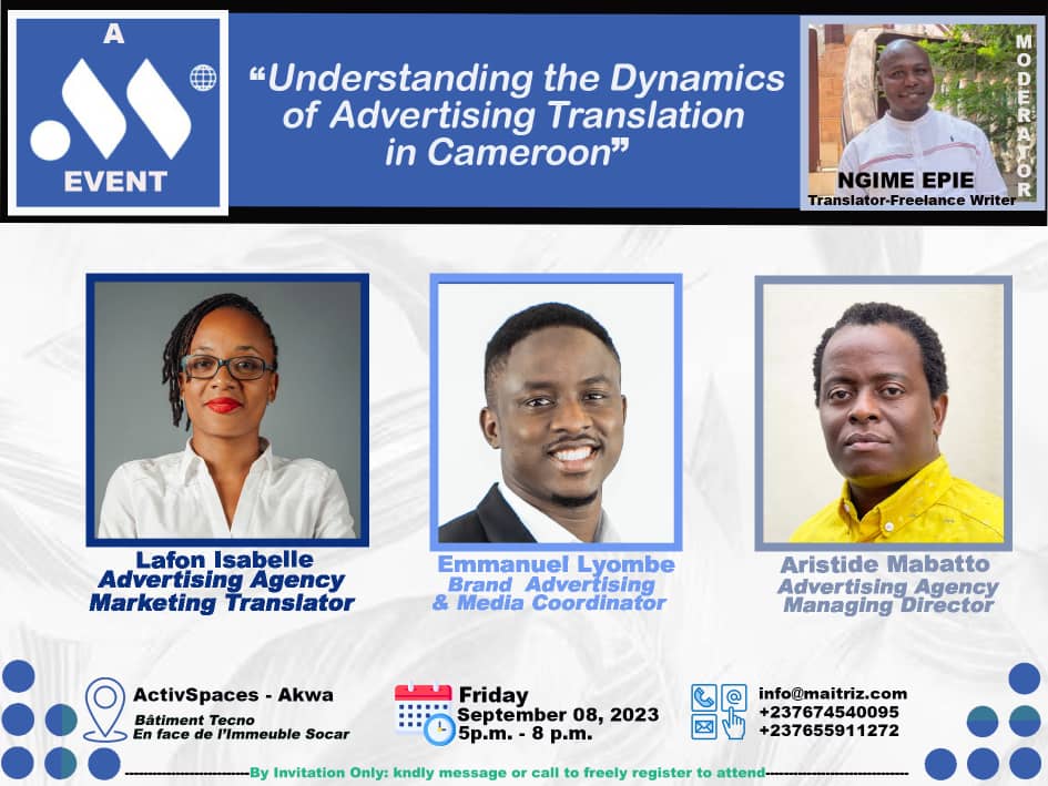 MaitrizLSP's tweet image. Hello,

Our event is one day away.

A quick reminder of the issues we will be exploring.

#ITD2023 #TranslatingAfrica #TranslatingCameroon