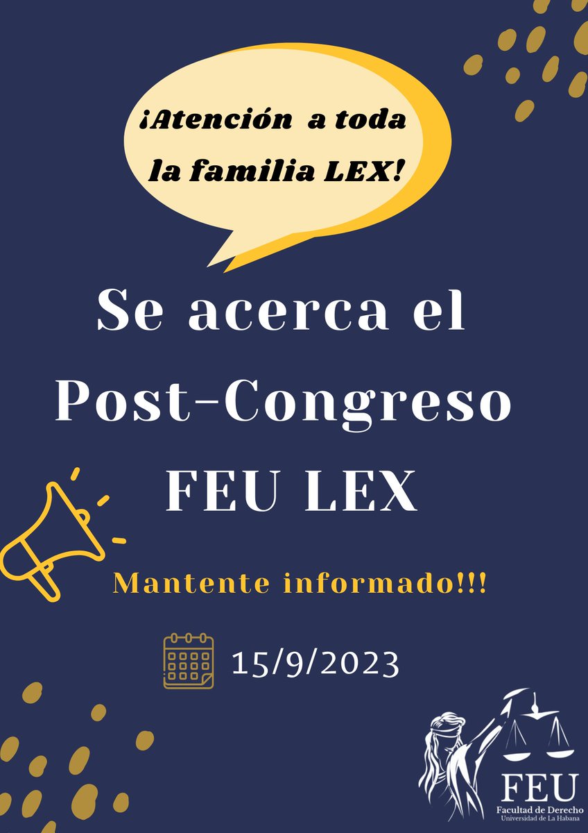 LexFeu's tweet photo. 📰 LEX News‼️

📝 Informamos que nuestra FEU está en Modo Post-Congreso. En próximos espacios más informaciones. 

📲 Manténgase al tanto !!!!

#SomosLex #OrgulloLex #ZorrosCampeones #DerechoWacha https://t.co/kkxvCzrm6r