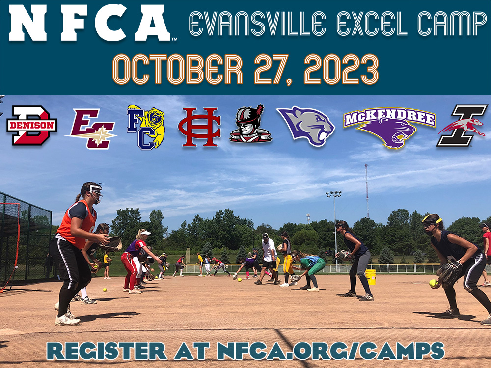 #NFCACamps 👉 Evansville, IN Get in front of college coaches this fall at the NFCA EXCEL Camp on Oct. 27. Check out the coach lineup + more to be added soon! 🔗 Register now! bit.ly/3OEoBtR