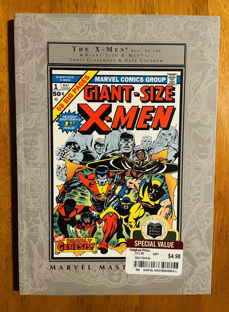 SudduthPhillip's tweet photo. Grabbed on my way out the door… I have the first couple of X-Men MM hardbacks, but this is my reader copy of the 1st vol I bought for $5 awhile back. Giant Size 1 & 94-99. #Marvel #Comics #Xmen #MarvelMasterworks https://t.co/zu2p9mhOij