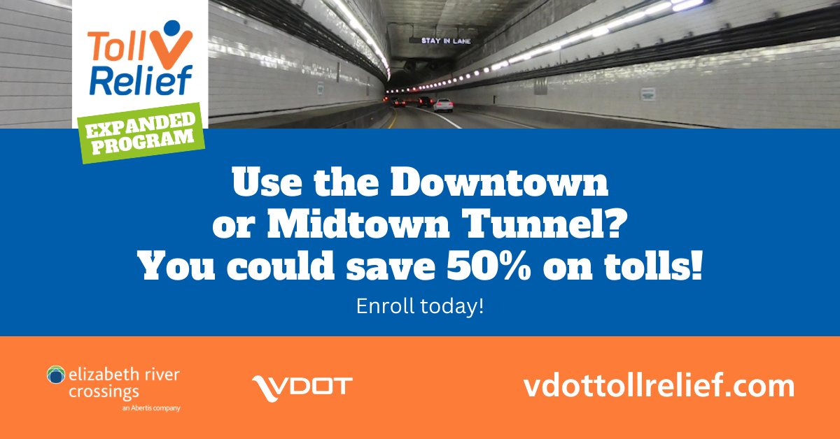 gohrt_com's tweet photo. Need to drive through the Downtown or Midtown tunnels sometimes? 🚗 Visit an @ezpass office in Portsmouth or Norfolk to enroll in #tollrelief! Learn more: https://t.co/ZLWJFVyfN3

@vadot @driveert #gohrt #hamptonroadsva #tunnels #portsmouthva #norfolkva #ezpass #driveert https://t.co/RRgUT9kRC5