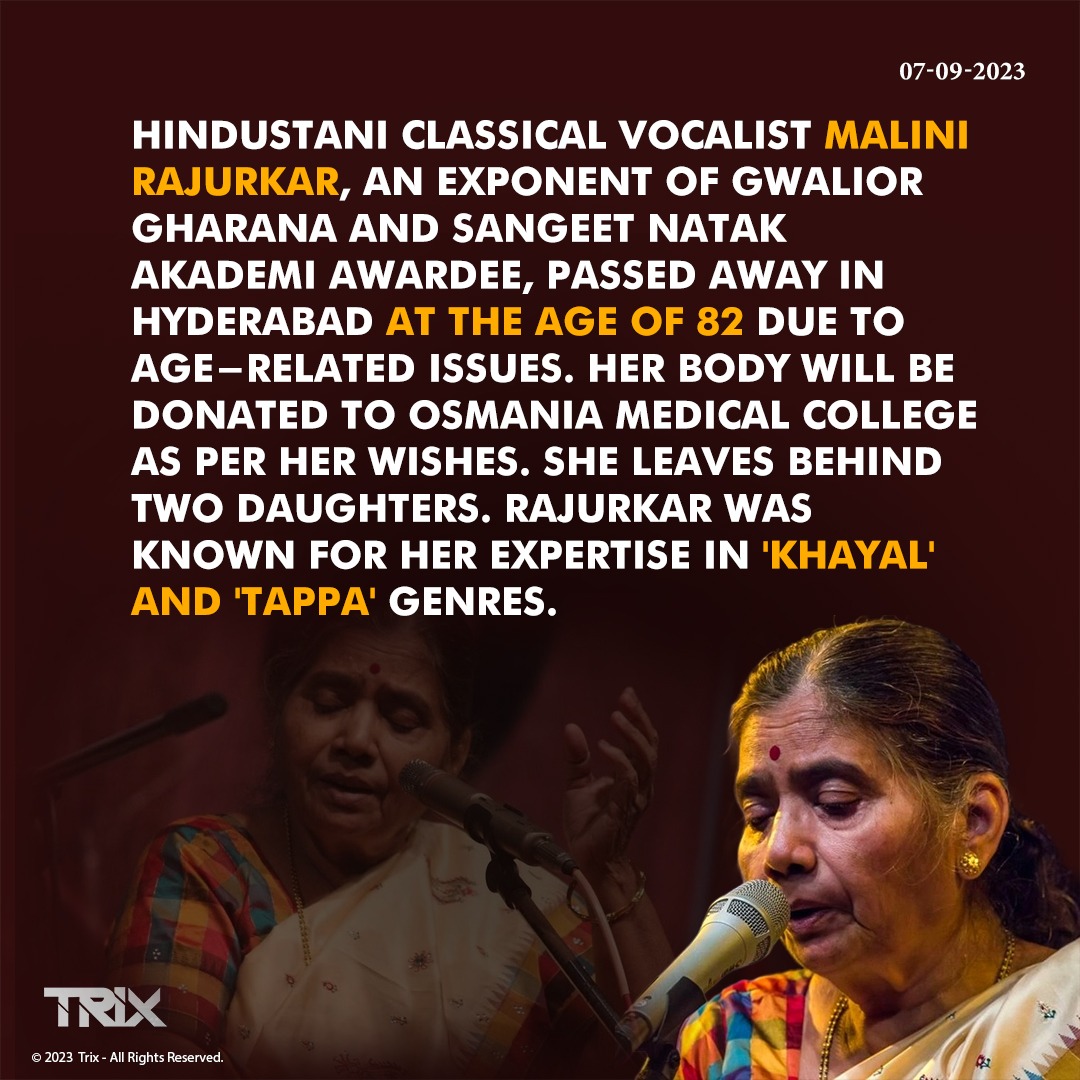 'Hindustani Music Maestro Malinitai Passes Away at 82'
.
.
.
#Malinitai
#HindustaniMusic
#MusicLegend
#RememberingMalinitai
#MusicIcon
#Maestro
#IndianClassicalMusic
#Legacy
#MusicalInfluence
#TributeToMalinitai
#MelodicJourney
#MusicalHeritage
#trixindia